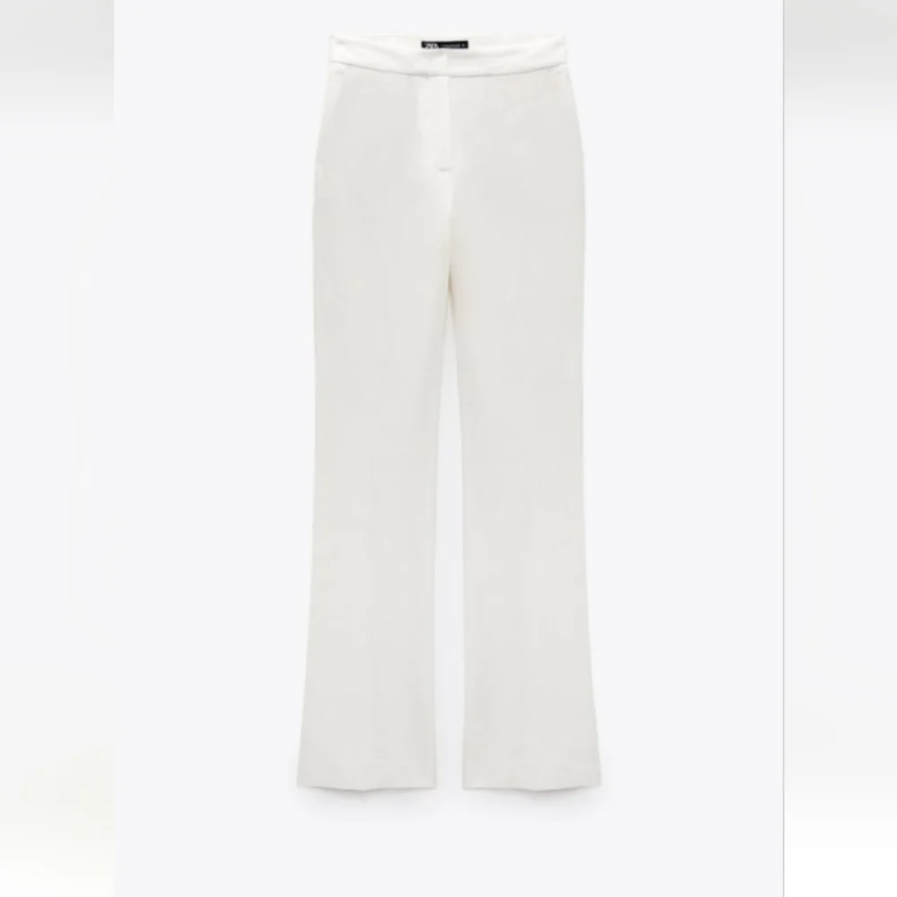 Zara full-length Flared Linen Blend Pants